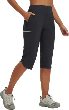 baleaf Women's 17'' Capri Pants Lighweight Cargo Capris Quick Dry Zipper Pockets Hiking Biking Casual Outdoor