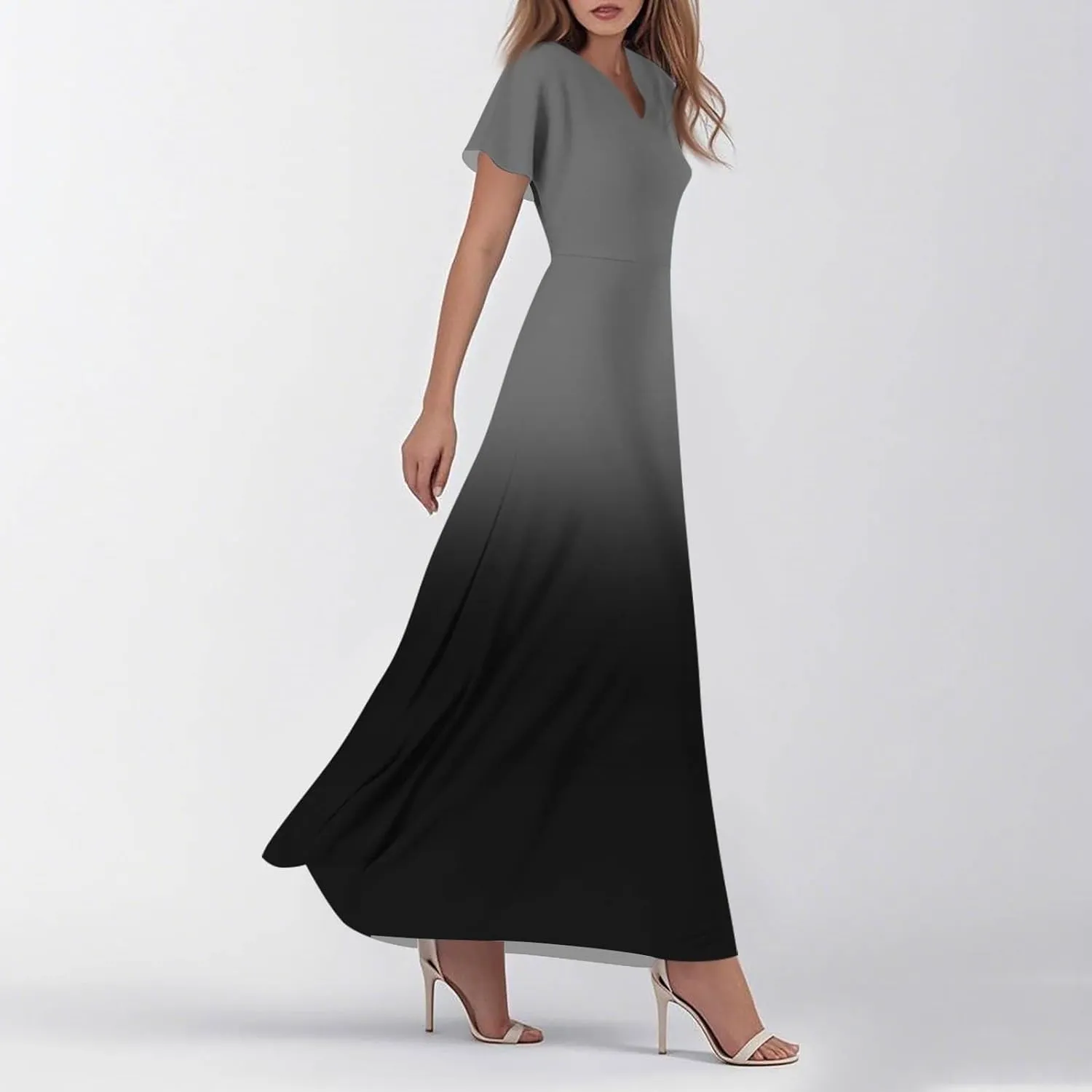 Boho Dresses for Women 2025 Elegant V Neck Short Sleeve Floral Graphic Maxi Dresses Summer Multi Styles Wedding Guest Dress