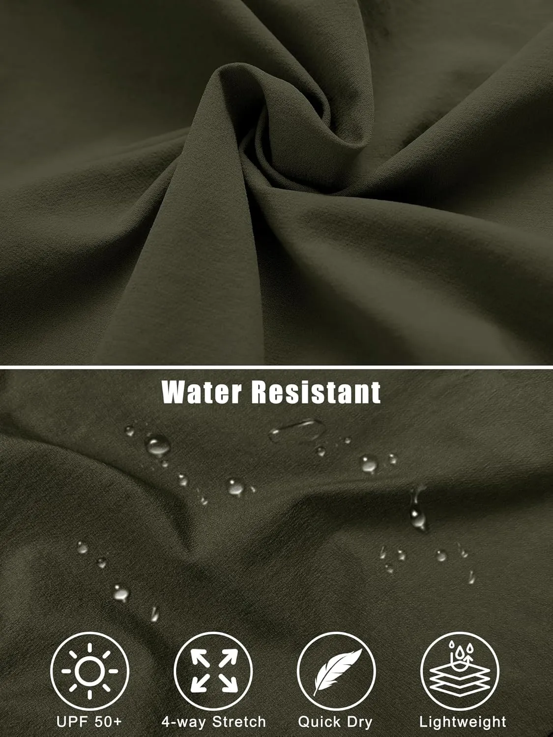 Comdecevis Men's Lightweight Hiking Pants Elastic Waist Water Resistant Quick Dry Workout Joggers Outdoor Sweatpants