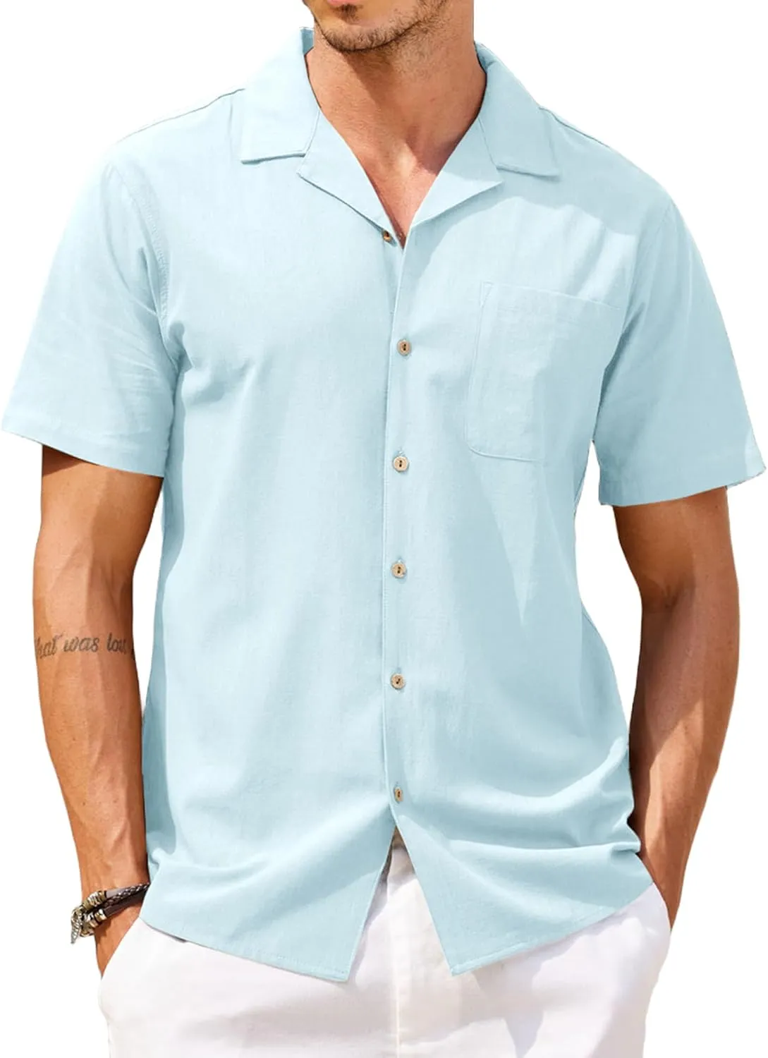 COOFANDY Mens Hawaiian Shirt Short Sleeve Buttoon Down Shirts Casual Tropical Floral Summer Linen Shirts