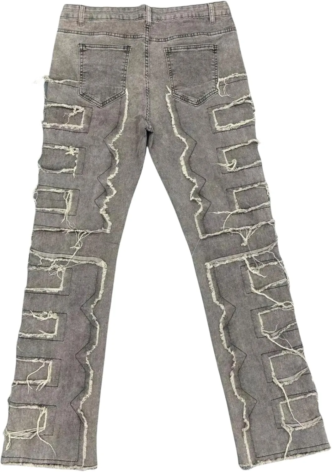 COOLMONAR Men's Ripped Distressed Destroyed Slim Fit Straight Leg Denim Jeans