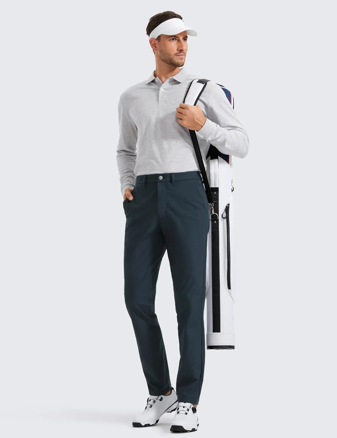 CRZ YOGA Men's All Day Comfy Golf Pants - 28"/30"/32"/34" Quick Dry Lightweight Work Casual Trousers with Pockets