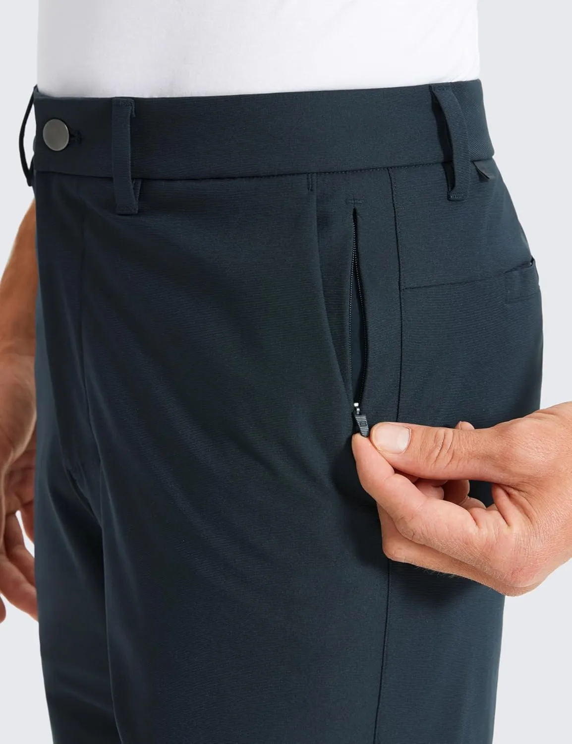 CRZ YOGA Men's All Day Comfy Golf Pants - 28"/30"/32"/34" Quick Dry Lightweight Work Casual Trousers with Pockets