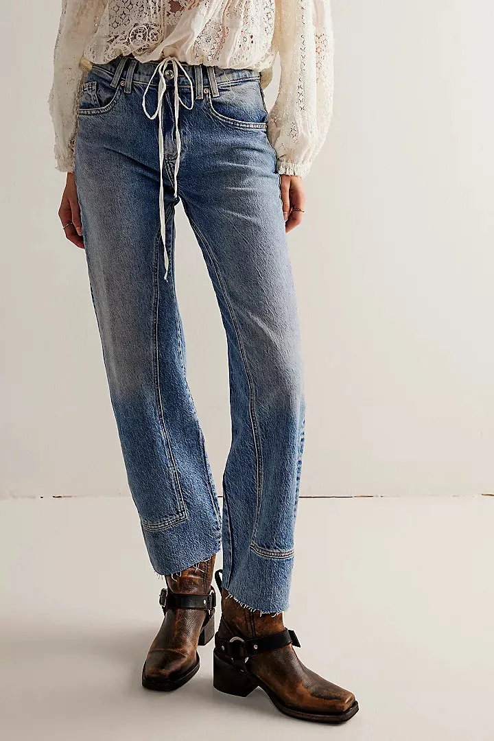 Free People We The Free Risk Taker Mid-Rise Jeans - Mantra