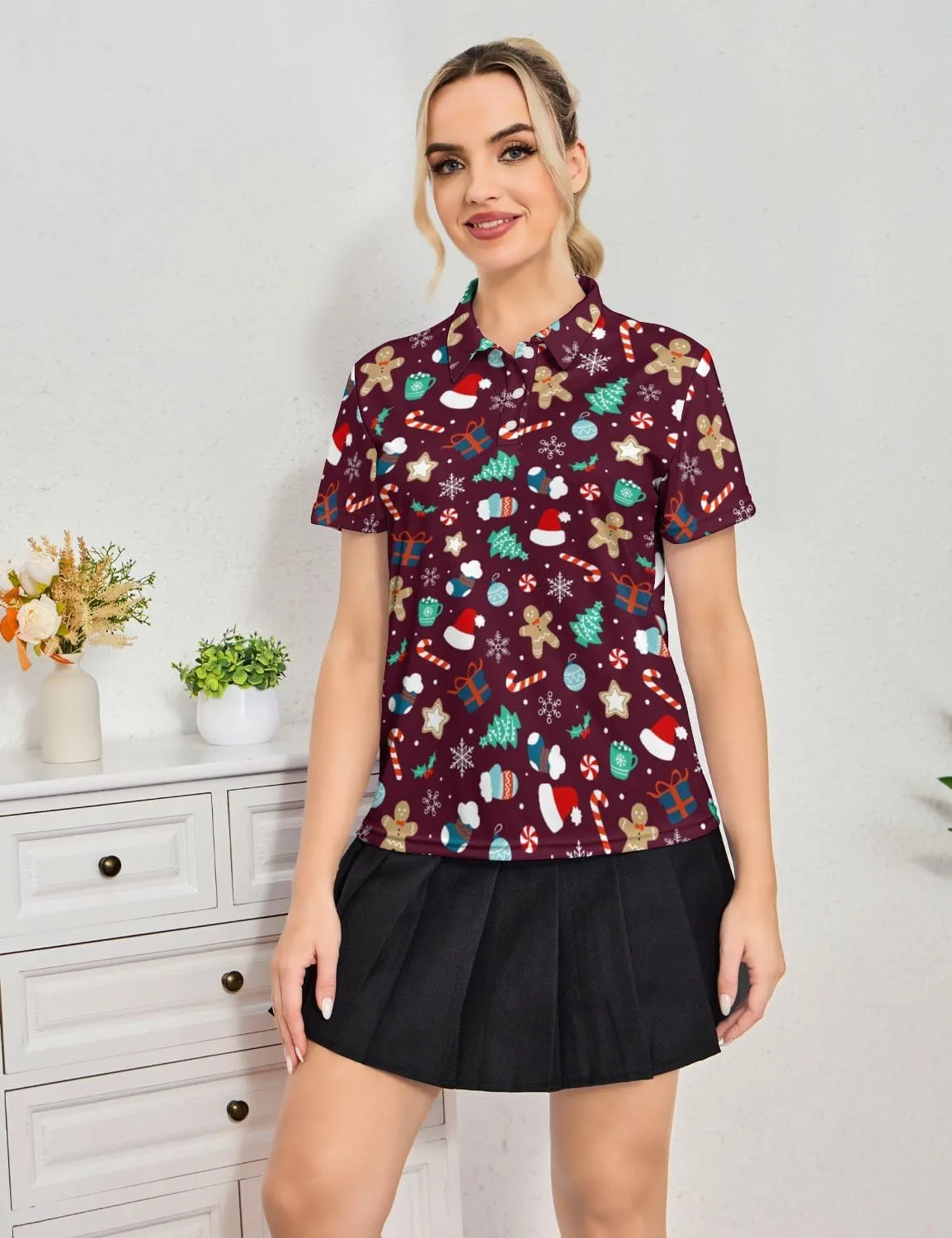 Golf Shirt for Womens - Performance Moisture Wicking Polo Shirts Quick-Dry Golf Polo Shirts