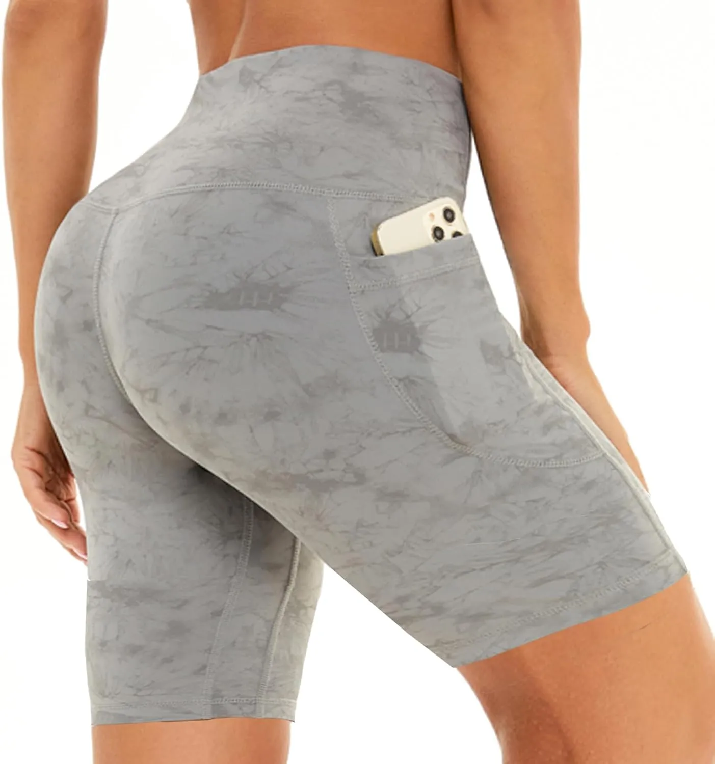iniber Womens Biker Shorts with Pockets High Waist Workout Yoga Spandex Athletic Bicycle Leggings Shorts for Running