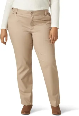 Lee Women's Plus Size Wrinkle Free Relaxed Fit Straight Leg Pant