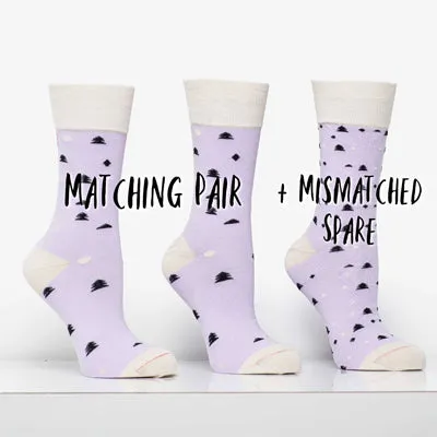 Matching Pair   Mismatched Spare - Lilac Triangles (3 Pk)