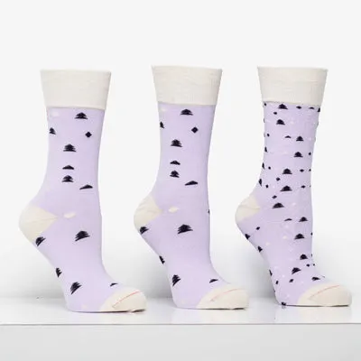 Matching Pair   Mismatched Spare - Lilac Triangles (3 Pk)
