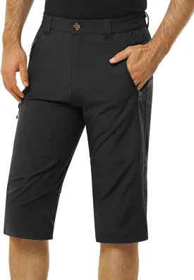 Men's Hiking Golf Capri Pants 3/4 Cargo Quick Dry Lightweight Stretch Below Knee Shorts Pants Travel Casual