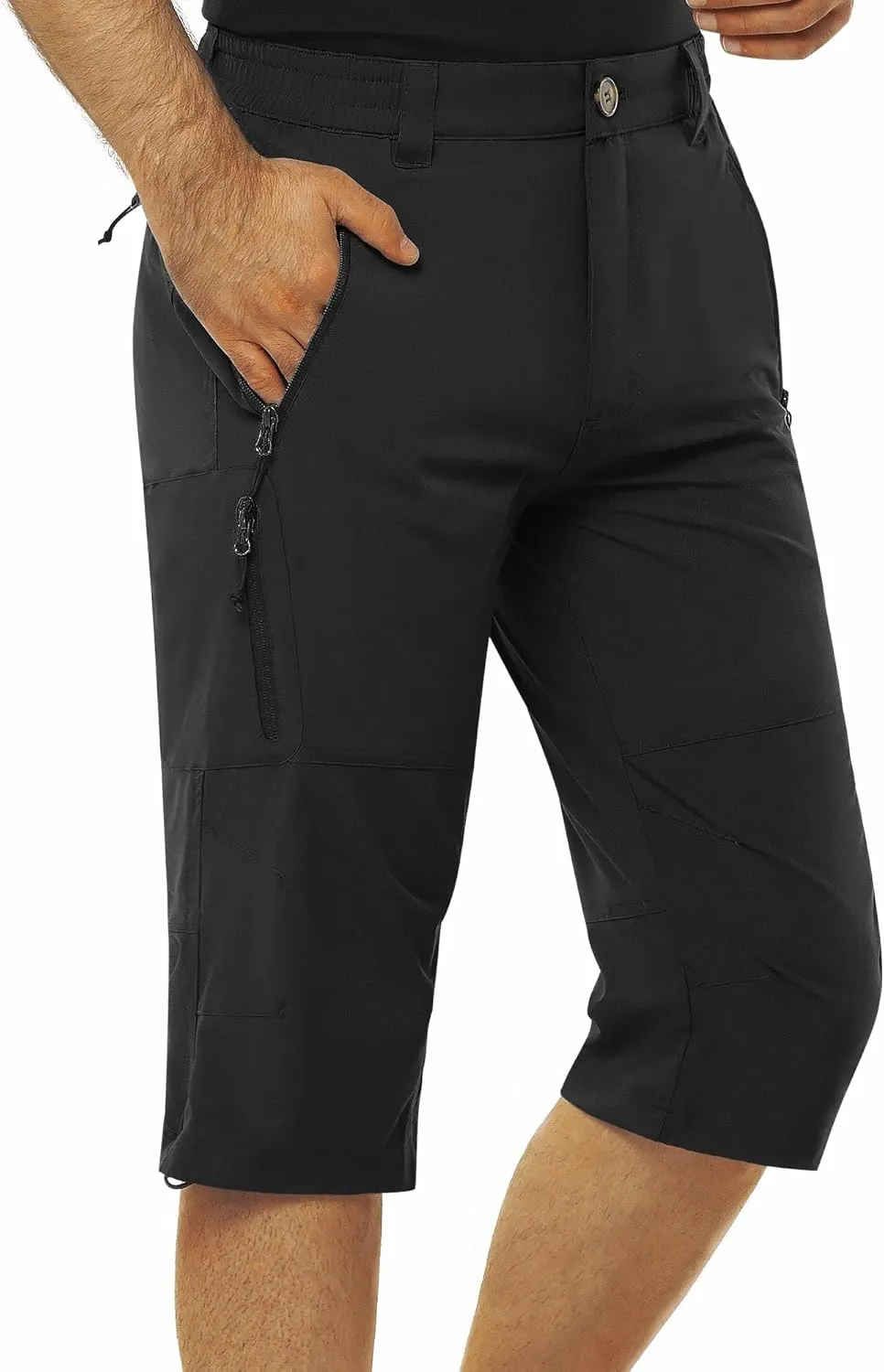 Men's Hiking Golf Capri Pants 3/4 Cargo Quick Dry Lightweight Stretch Below Knee Shorts Pants Travel Casual