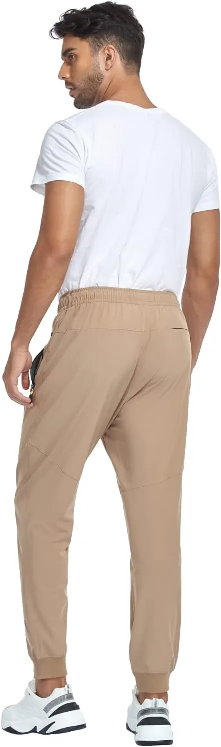 Men's Lightweight Jogger Pants Quick Dry Athletic Hiking Pants for Men with 3 Zipper Pockets