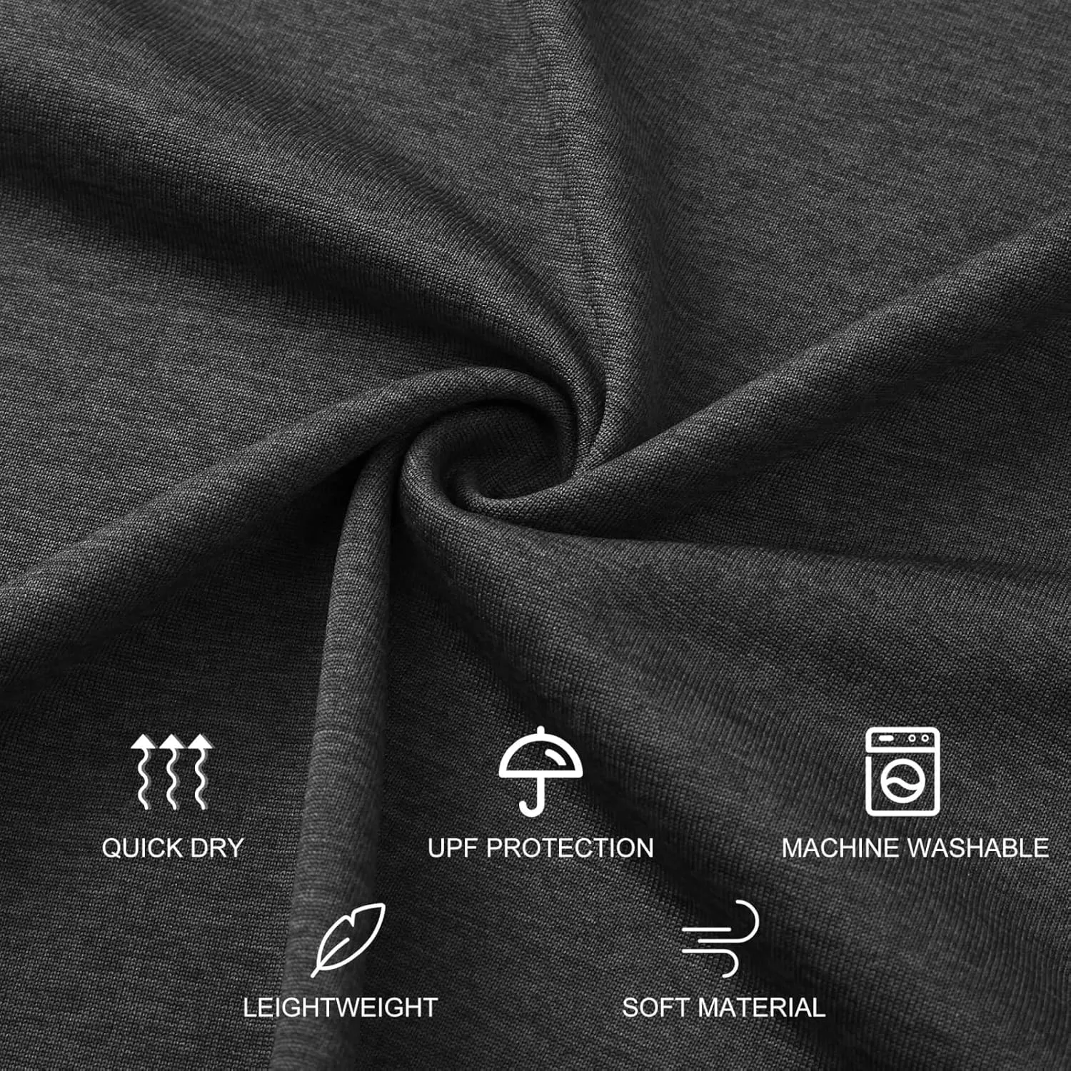 Mens Long Sleeve Shirts Quick Dry Crew Neck Sun Protection Gym Workout Athletic T-Shirt