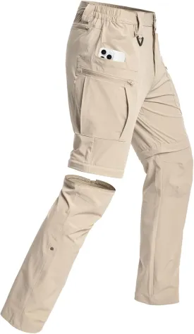 NAVEKULL Men's Convertible Hiking Pants Lightweight Quick Dry Zip Off Outdoor Fishing Tactical Cargo Pants with Roll-Up Legs