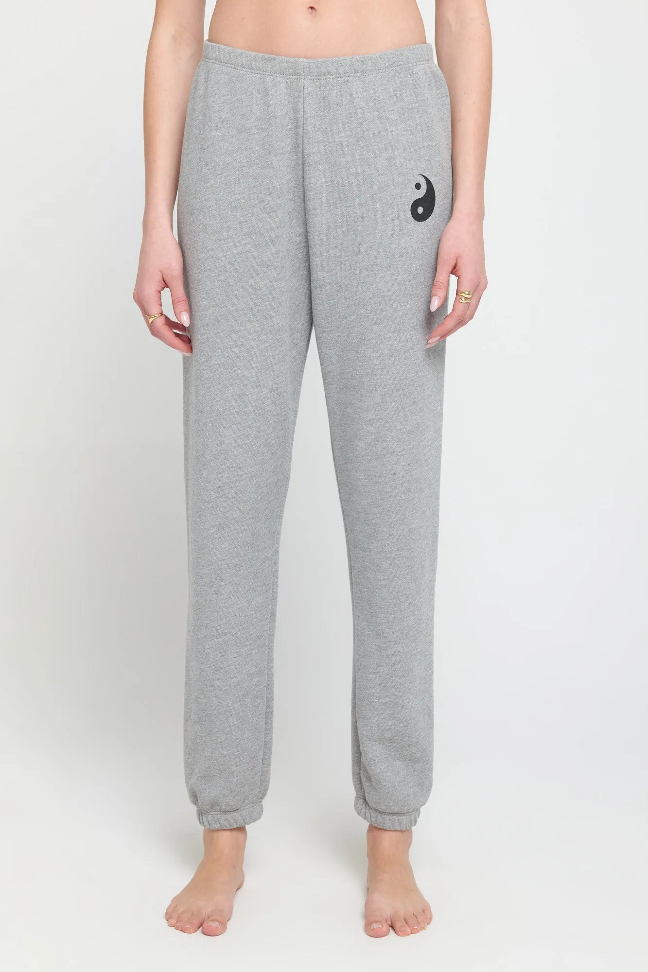 Spiritual Gangster Yin Yang Luna Sweatpant - Heather Ash