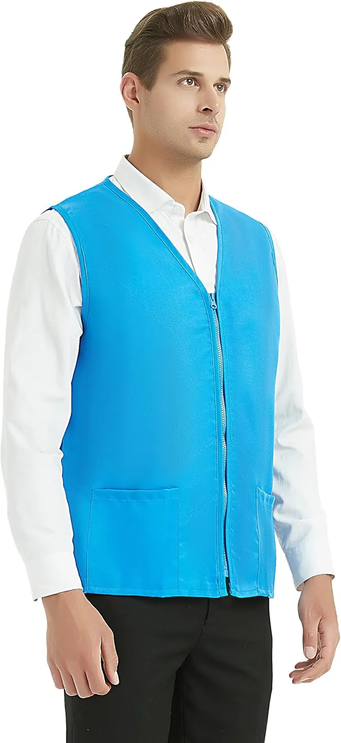 TopTie Custom Adult Volunteer Uniform Vest Polyester Zipper Supermarket Activity Vest