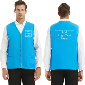 TopTie Custom Adult Volunteer Uniform Vest Polyester Zipper Supermarket Activity Vest
