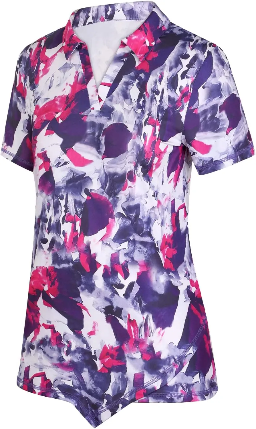 Viracy Womens V Neck Golf Polo Shirts Short Sleeve Quick Dry Workout Tops