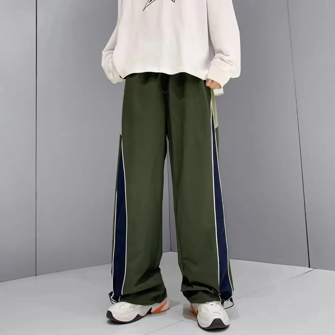 Wiaofellas  -  Summer Quick Dry Men Sporty Pants Active Streetwear Japanese Trend Wide Leg Pants Male Patchwork Spliced Oversize M-XXXL Pants