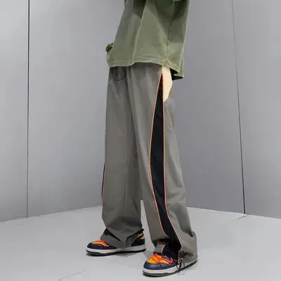 Wiaofellas  -  Summer Quick Dry Men Sporty Pants Active Streetwear Japanese Trend Wide Leg Pants Male Patchwork Spliced Oversize M-XXXL Pants