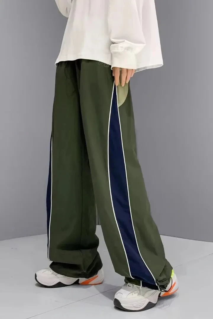 Wiaofellas  -  Summer Quick Dry Men Sporty Pants Active Streetwear Japanese Trend Wide Leg Pants Male Patchwork Spliced Oversize M-XXXL Pants