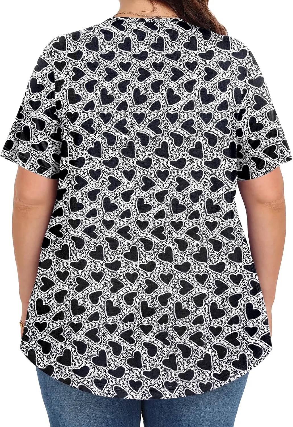 Womens Plus Size Tops Summer Shirts Tunic Short Sleeve Crew Neck Loose Fit Blouse 1X-5X