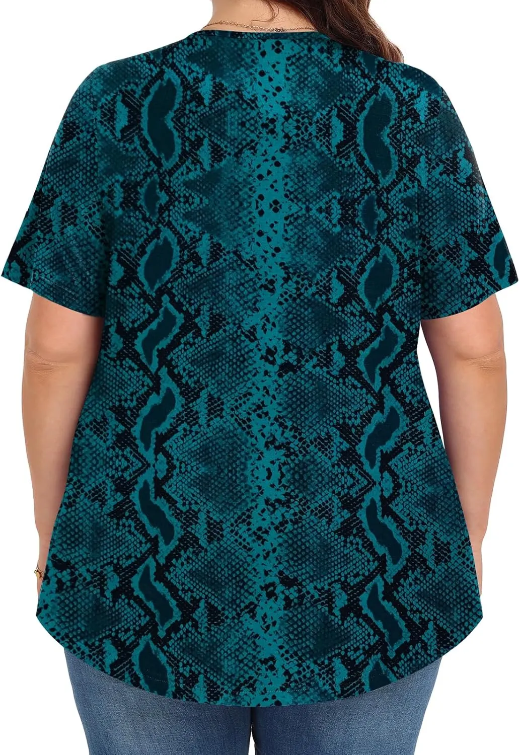 Womens Plus Size Tops Summer Shirts Tunic Short Sleeve Crew Neck Loose Fit Blouse 1X-5X