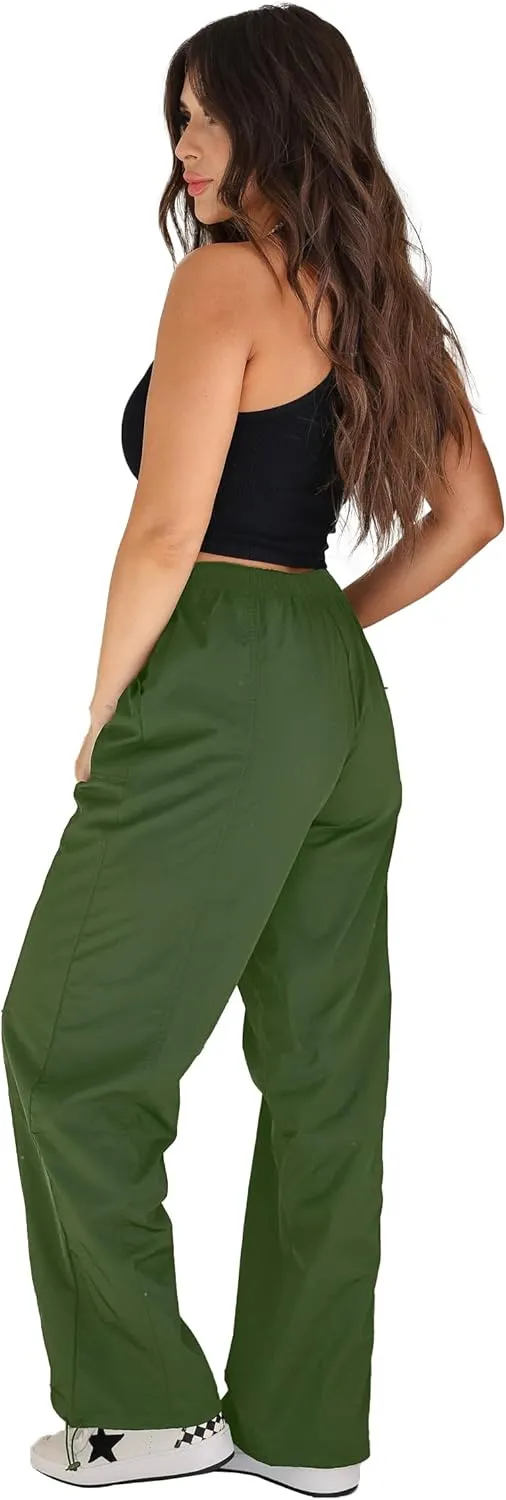 Womens Quick Dry Hiking Pants Lightweight Cargo Pants UPF50 High Waisted Travel Work Wide Leg Pants with Pockets